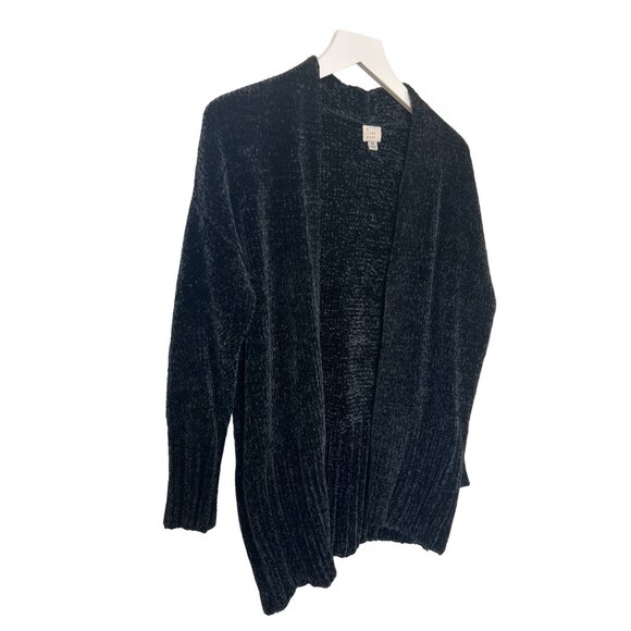A New Day Black Chenille Open-Front Cardigan - Picture 3 of 4